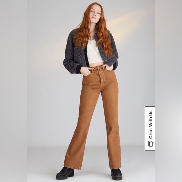 PacSun Brown High Waisted Bootcut Jeans size 28 - Picture 1 of 8